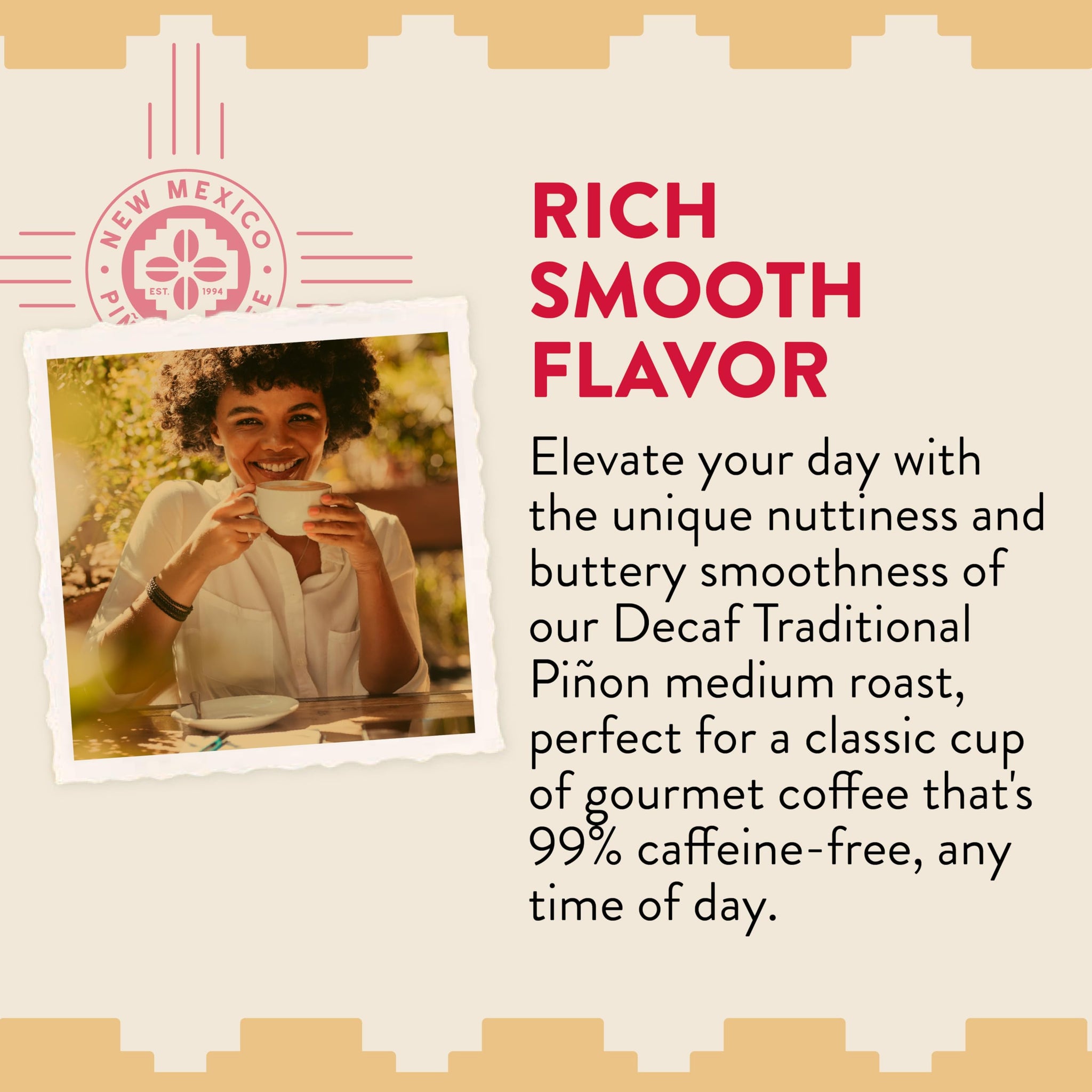 New Mexico Piñon Coffee Naturally Flavored Coffee (Traditional Piñon Ground Decaf, 2 pound)