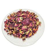 HealinGifts Rosa de Castilla Rose buds petals dried 2 oz in a Window Stand Up Zipper Resealable Kraft paper Pouch. Great aroma! Wildcrafted from