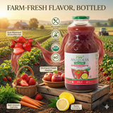 Pure Anatolia Organic Strawberry Juice Detox Blend 32 fl oz - Natural Juice with Apple, Lemon & Carrot - Organic Drink With No Preservatives and Sugar