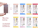 Chuao Chocolatier More Joy Assorted Mini Gourmet Chocolate Bars Gift Box | Milk and Dark Chocolate Variety Sampler For Holiday, Birthday, Thank you