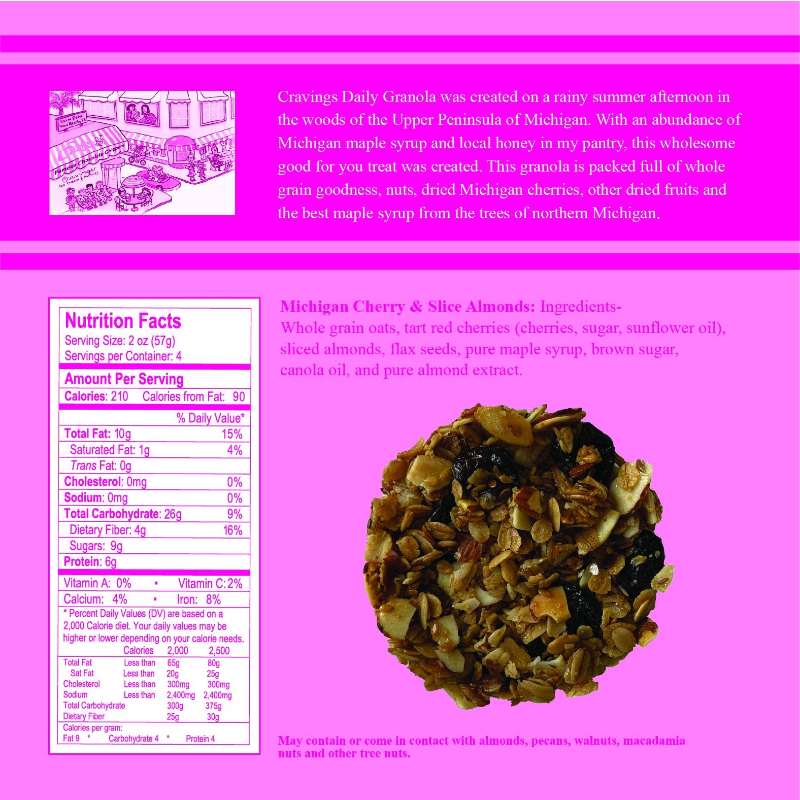 Cravings Daily Granola Variety- 3 Pack- Apricot, Blueberry, Coconut & Macadamia Nut, Blueberry, Cherry, Cranberry & Pumpkin Seed and Michigan Cherry