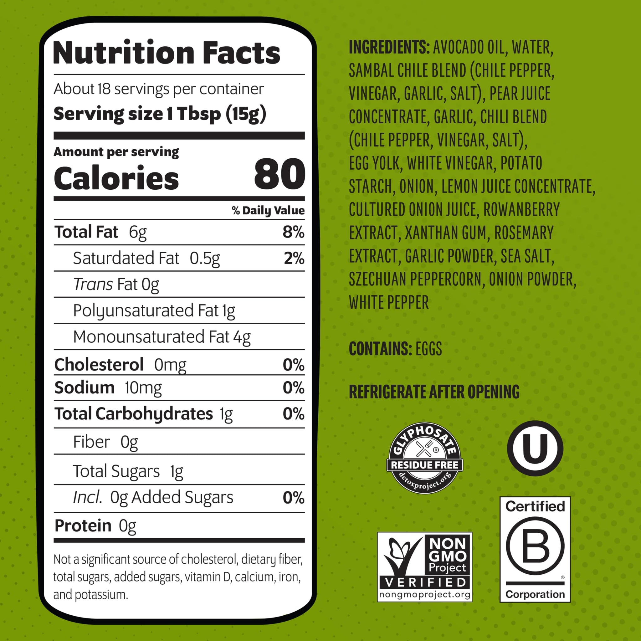 Chosen Foods Avocado Oil-Based Sauce, Chili Dipping - Creamy & Spicy Dipping Sauce for Chicken, Meat, and Sandwhiches - Non-GMO, Keto Friendly