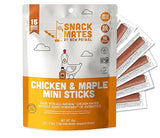The New Primal Snack Mates Chicken & Maple Sticks, Gluten Free Healthy Snacks for Kids, Low Sugar High Protein Back to School Snacks, Mini Paleo Jerky