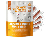 The New Primal Snack Mates Chicken & Maple Sticks, Gluten Free Healthy Snacks for Kids, Low Sugar High Protein Back to School Snacks, Mini Paleo Jerky