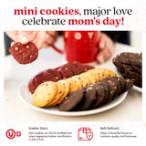 David’s Cookies Mother’s Day Mini Cookies Gift Sampler Tin - 14oz Fresh Baked Assorted Cookie Bites in Chocolate Chip, White Chocolate Chip & Red
