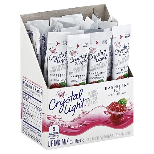 Crystal Light On-The-Go Drink Mix, Raspberry Ice (Pack of 90)