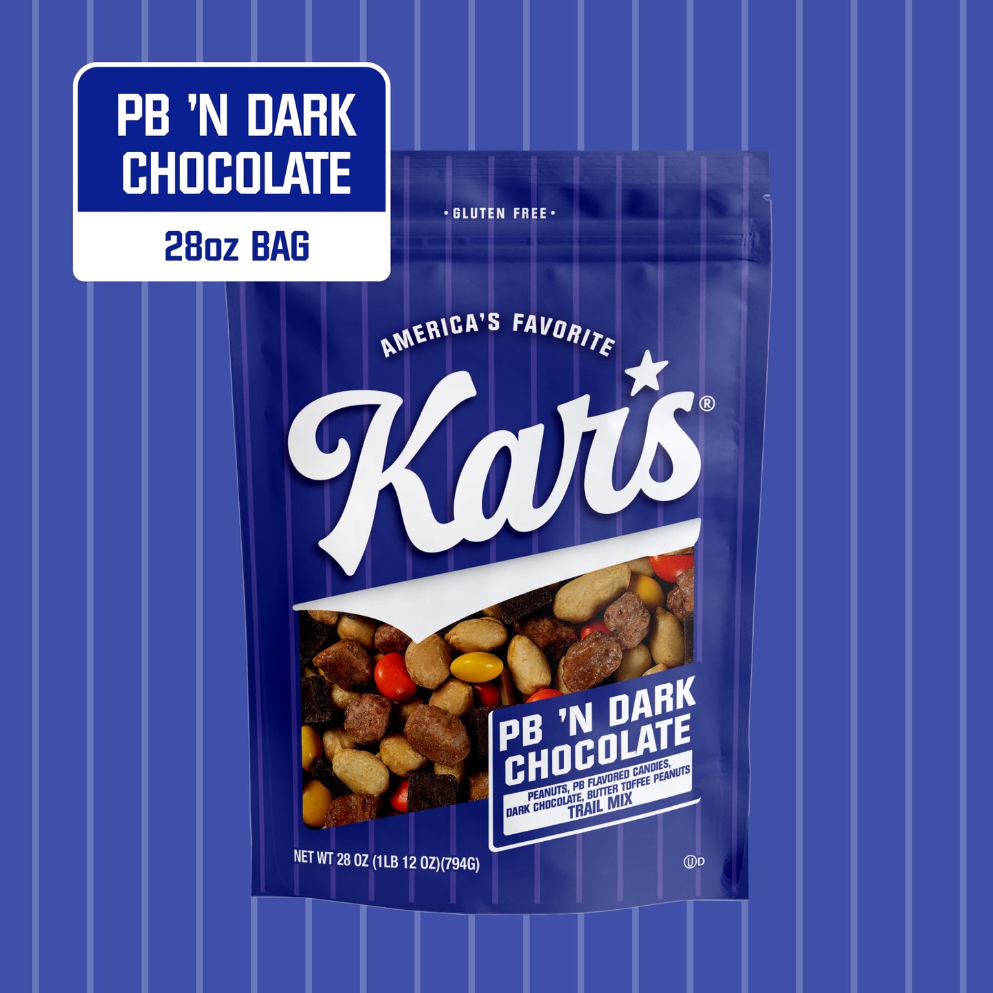 Kar’s Nuts Peanut Butter ‘N Dark Chocolate Trail Mix, 28 oz - Resealable Pouch (Pack of 1), Gluten-Free Trail Mix Snack