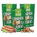 Almond Brothers Roasted Cashews - Pack of 3, 5 oz Hand Crafted Cinnamon Glazed Roasted Cashews, Gluten-Free, Non-GMO