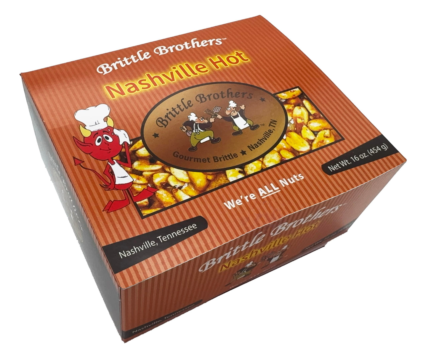 Brittle Brothers Nashville Hot Peanut Brittle - 16 oz Gift Box - Gourmet Candy