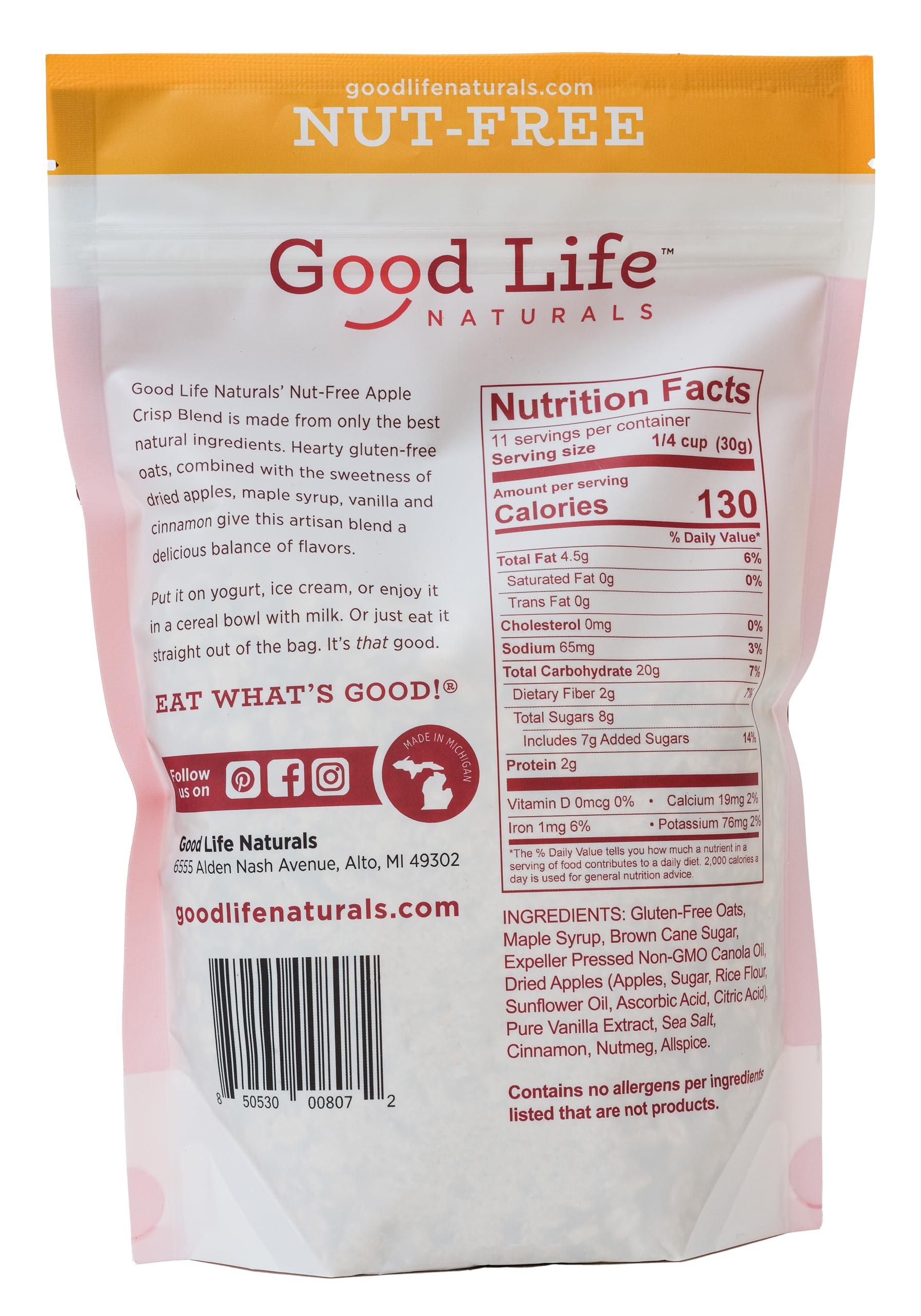 Good Life Natural’s Granola Cereal | Artisan Blended Natural Ingredients | Nut Free Blend | No Artificial Flavoring or Sweeteners | Non-GMO & Gluten