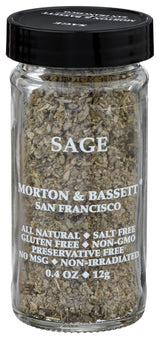 Morton & Bassett Sage, 0.4 oz - Non-GMO, Salt-Free, Aromatic Herb for Stuffing, Roasts & Holiday Dishes