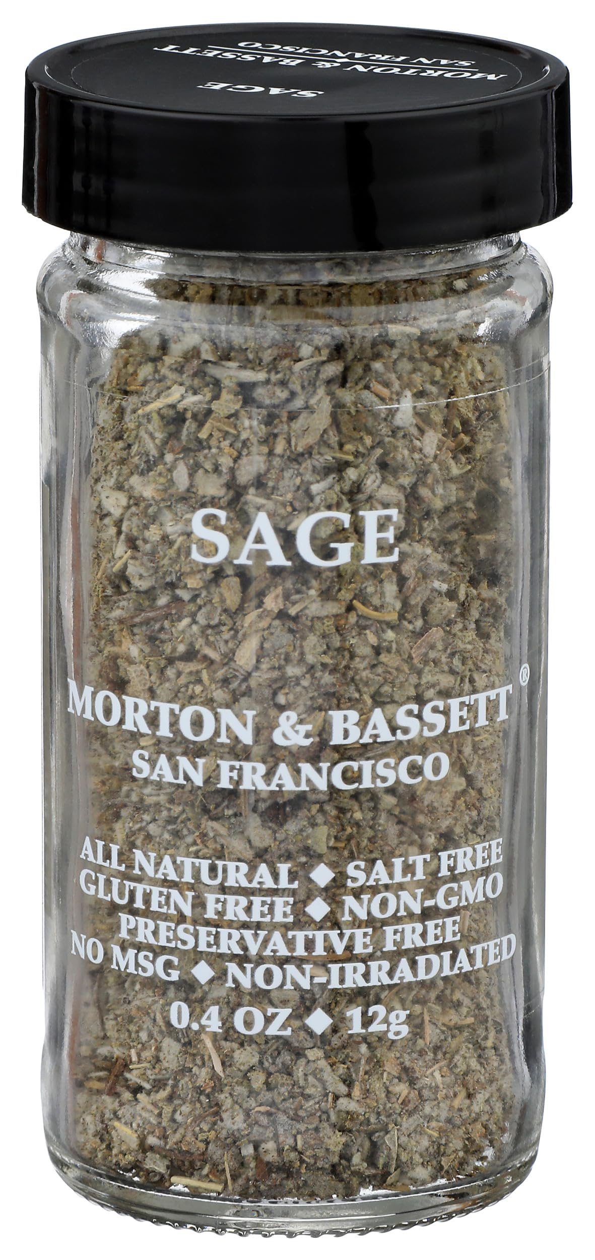 Morton & Bassett Sage, 0.4 oz - Non-GMO, Salt-Free, Aromatic Herb for Stuffing, Roasts & Holiday Dishes