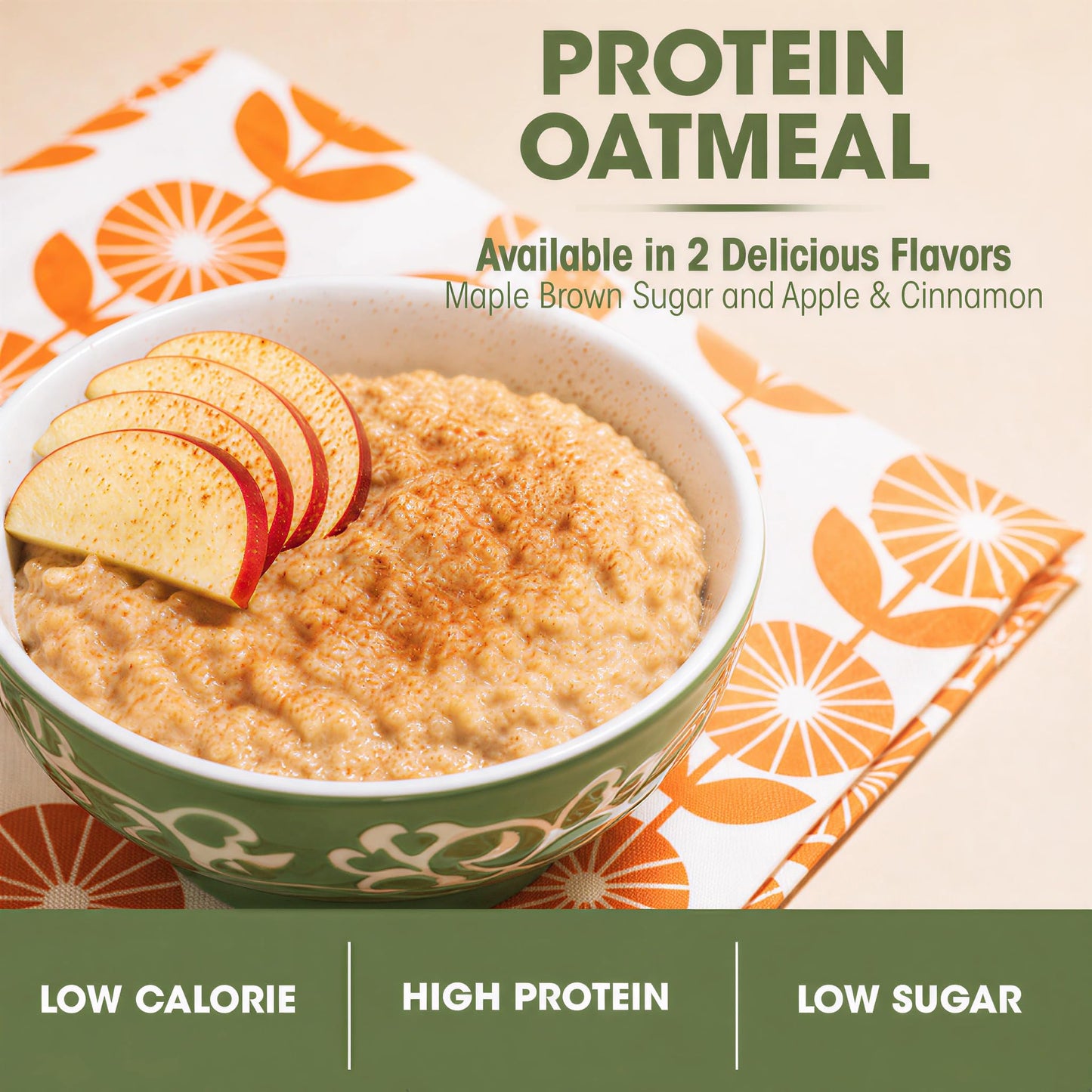 BariWise Instant Protein Oatmeal, Apples & Cinnamon - Low Fat & Gluten Free (7ct)