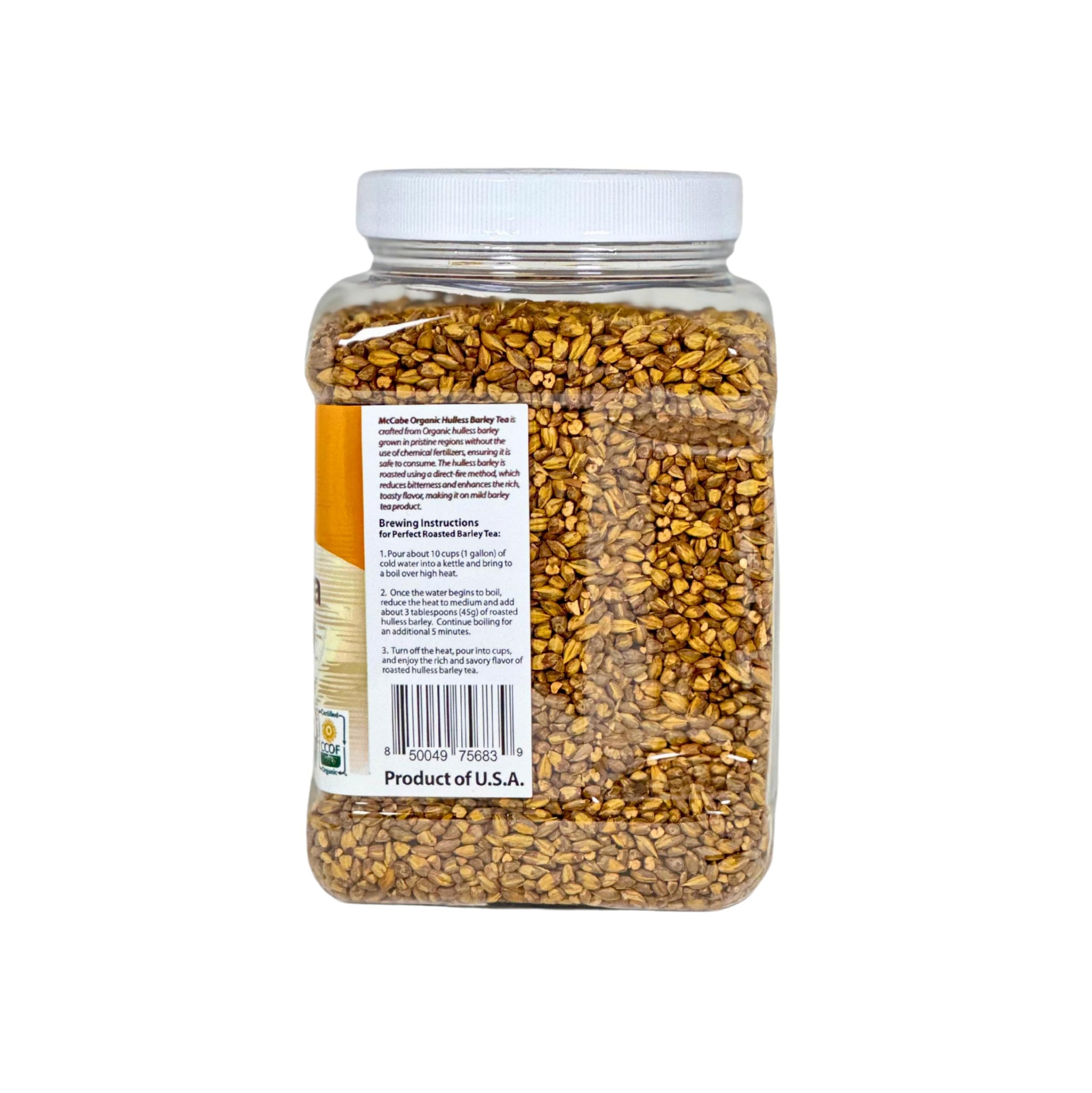 McCabe Organic Hulless Barley Tea - Roasted Hulless Barley Tea | USDA and CCOF Certified | Product of USA | 2.5 lbs (40 Oz)