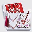 Valentines Day Cookies Gift Basket Decorating Kit With Edible Markers, Gourmet Food Gifts Set, Unique Fun Treat For Kids Valentines Gifts, 3 Count