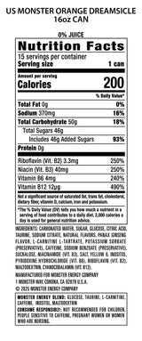Monster Energy Orange Dreamsicle, Energy Drink, 16 Ounce (Pack of 15)