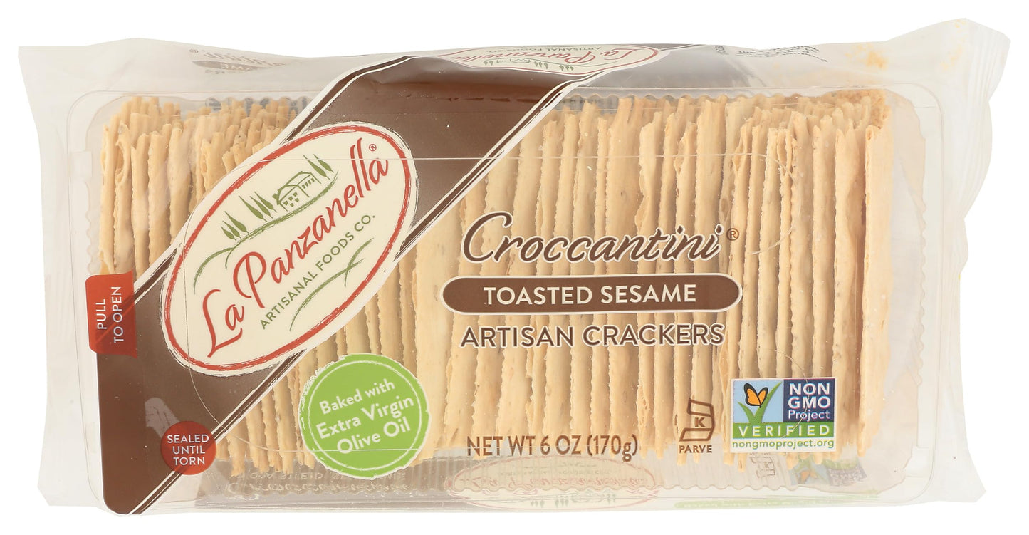 La Panzanella, Toasted Sesame Mini Croccantini Cracker, 6 Ounce
