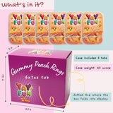 Halal Gummy Peach Rings | 6 Pack Bundle (6x7 oz Tubs) | Soft & Chewy Peach Ring Gummies | Resealable Tubs in Bulk with Display Box | Halal Bulk Gummy