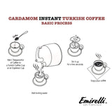 Emirelli Instant Turkish Coffee, Special Taste with Arabica Coffee Beans, Resealable Bag, 3.5 Ounce (100gr) (Cardamom)