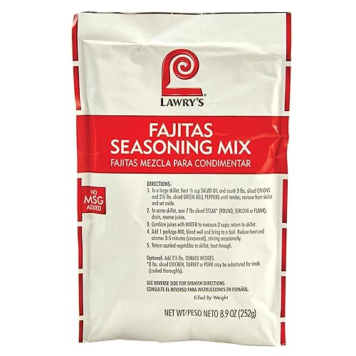 Lawry's Fajitas Seasoning Mix, 8.9 oz - One 8.9 Ounce Packet of Fajita Seasoning Mix to Flavor Steak, Chicken, Rice Jambalaya, Fajitas and More