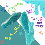 Sour Blue Shark Gummy Candy - Halal Candy Bulk 2 Pound Bag | Fizzy Sour Shark Gummies | Kids Party Candy for Goodie Bags, Candy Buffets & Bulk Gummy