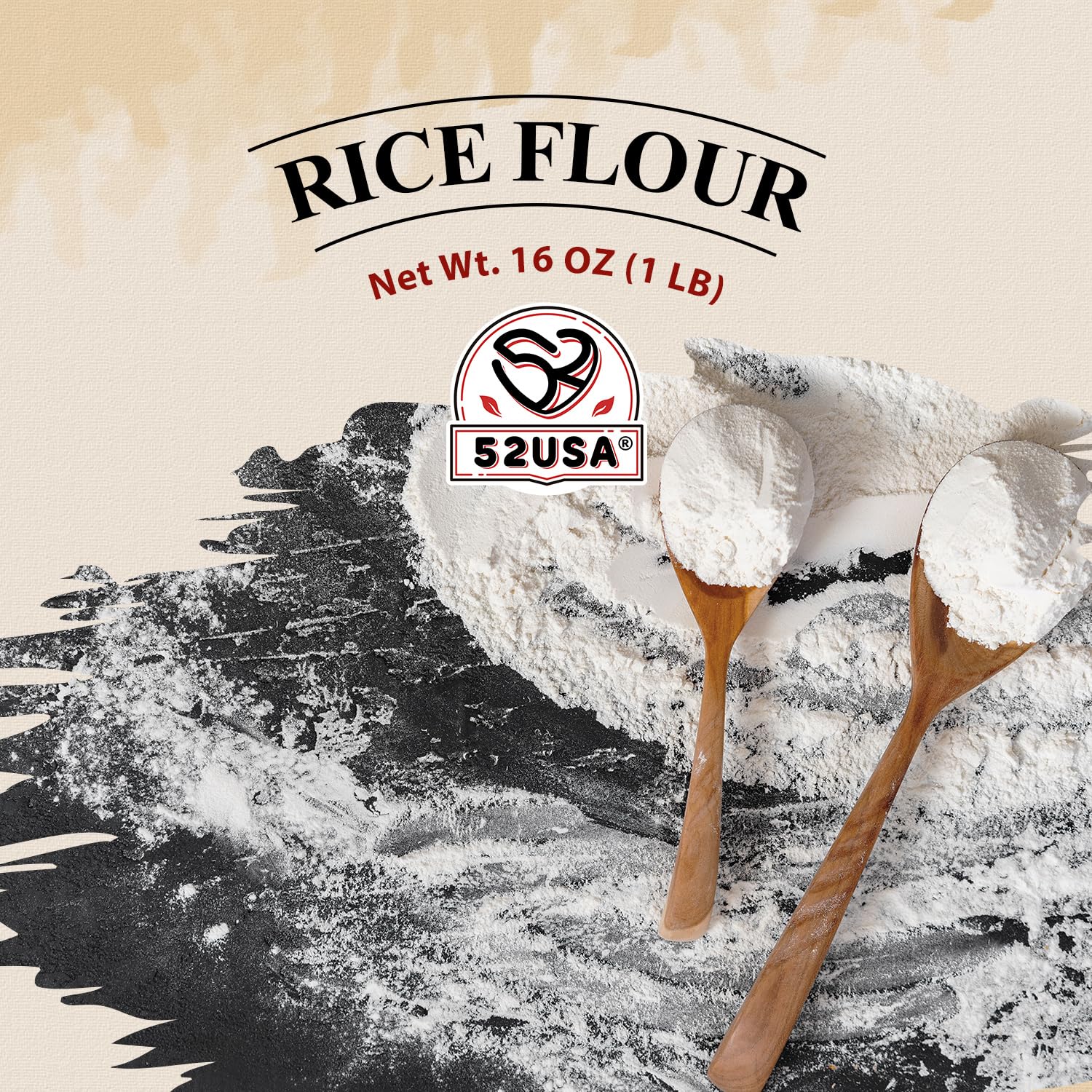 52USA Thai Rice Flour 32 Ounce (Basic), 2 Pound (Pack of 2), Rice Flour for Baking or Cooking, Product of Thailand, All Natural White Rice Flour