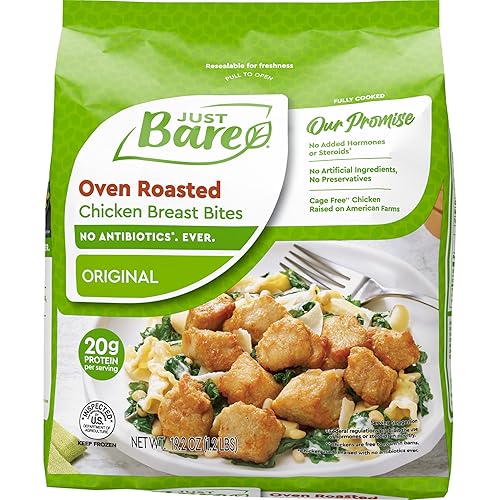 Just Bare® Oven Roasted Chicken Breast Bites | Fully Cooked | 20 G Protein | Frozen | 1.20 LB