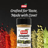 Badia Ground Jalapeno, 2 oz - Green Chili Powder Jalapeño Spice - Zesty Flavor, Medium Heat for Tacos, Meats, Salsa & Chili