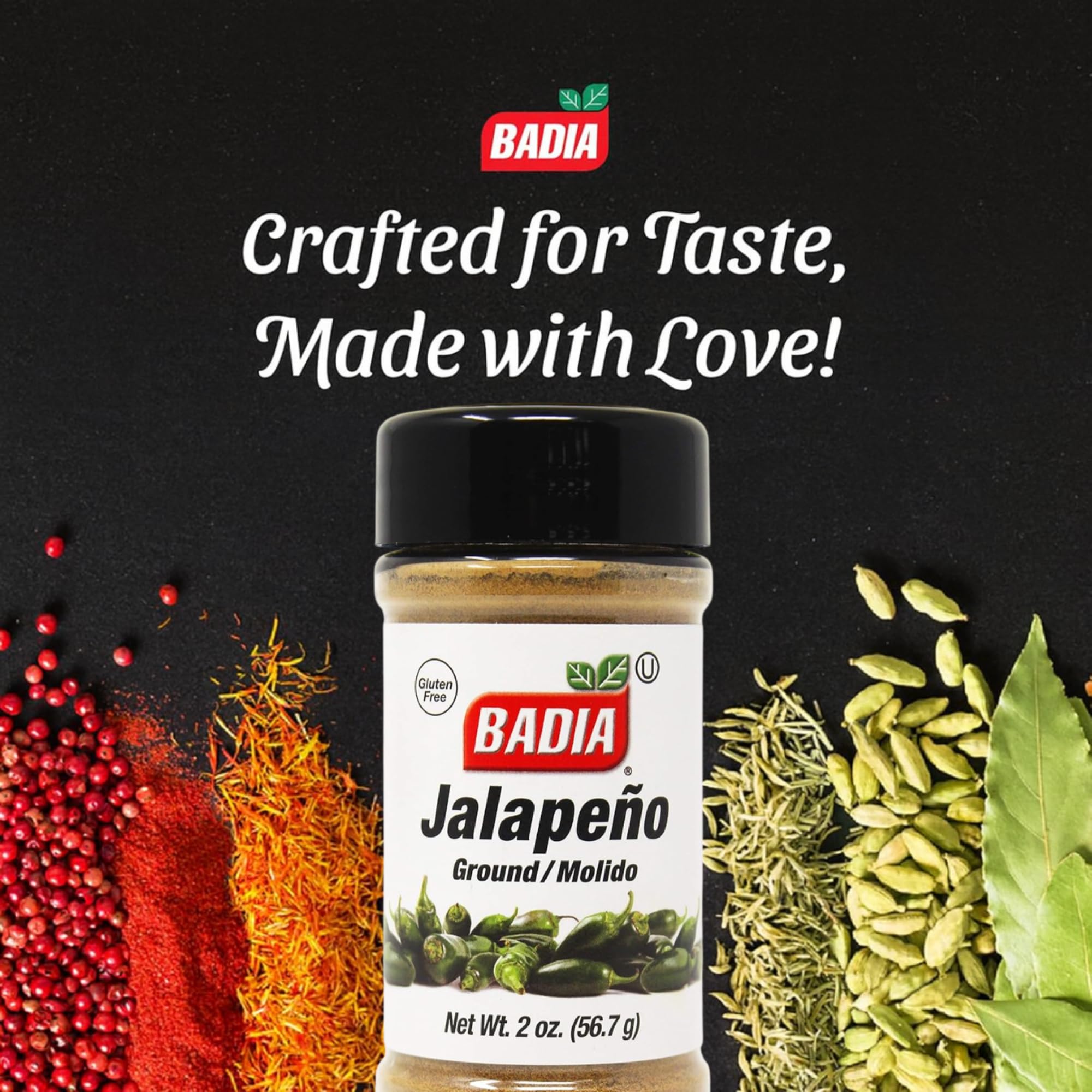 Badia Ground Jalapeno, 2 oz - Green Chili Powder Jalapeño Spice - Zesty Flavor, Medium Heat for Tacos, Meats, Salsa & Chili