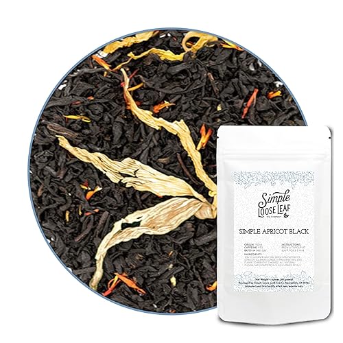 Simple Loose Leaf - Simple Apricot Black - Premium Loose Leaf Black Tea - High Caffeine - Rich and Sweet (4 Ounce)