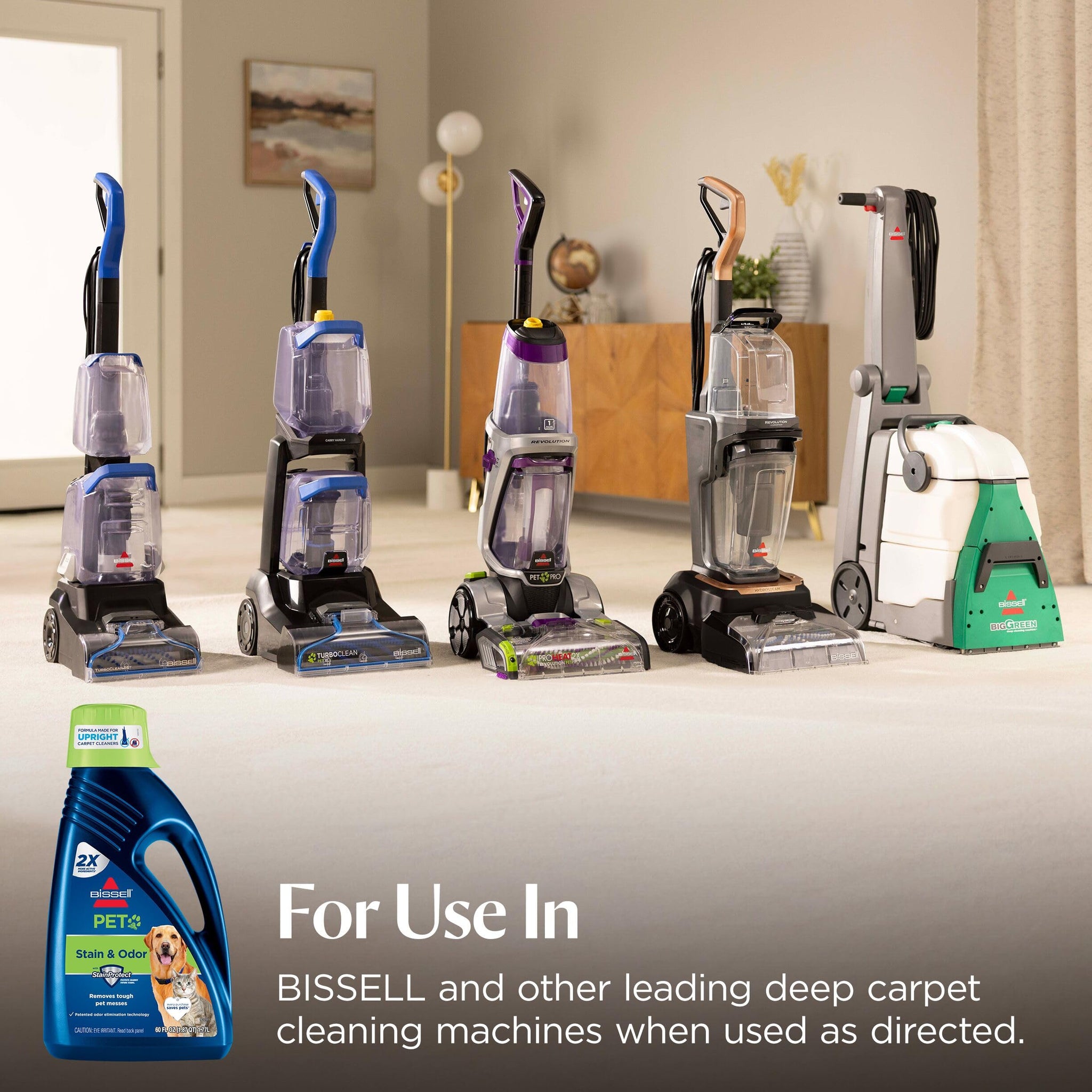 BISSELL 2X Pet Stain & Odor Full Size Machine Formula, 60 ounces, 99K52