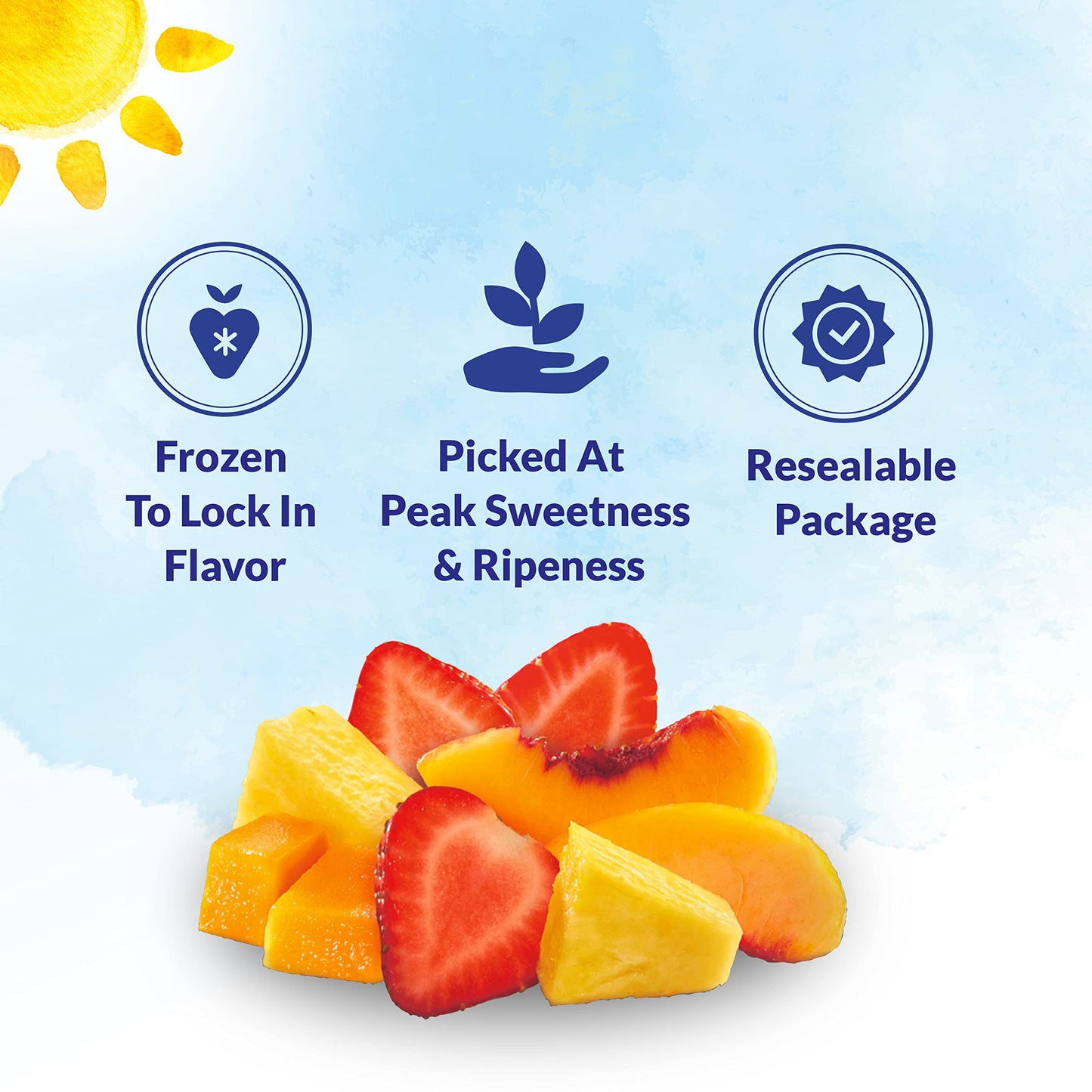 Dole Mixed Fruit, All Natural Mixed Frozen Fruit for Smoothies with Sliced Strawberries, Pineapple Chunks, Mango Chunks and Sliced Peaches, 16 Oz