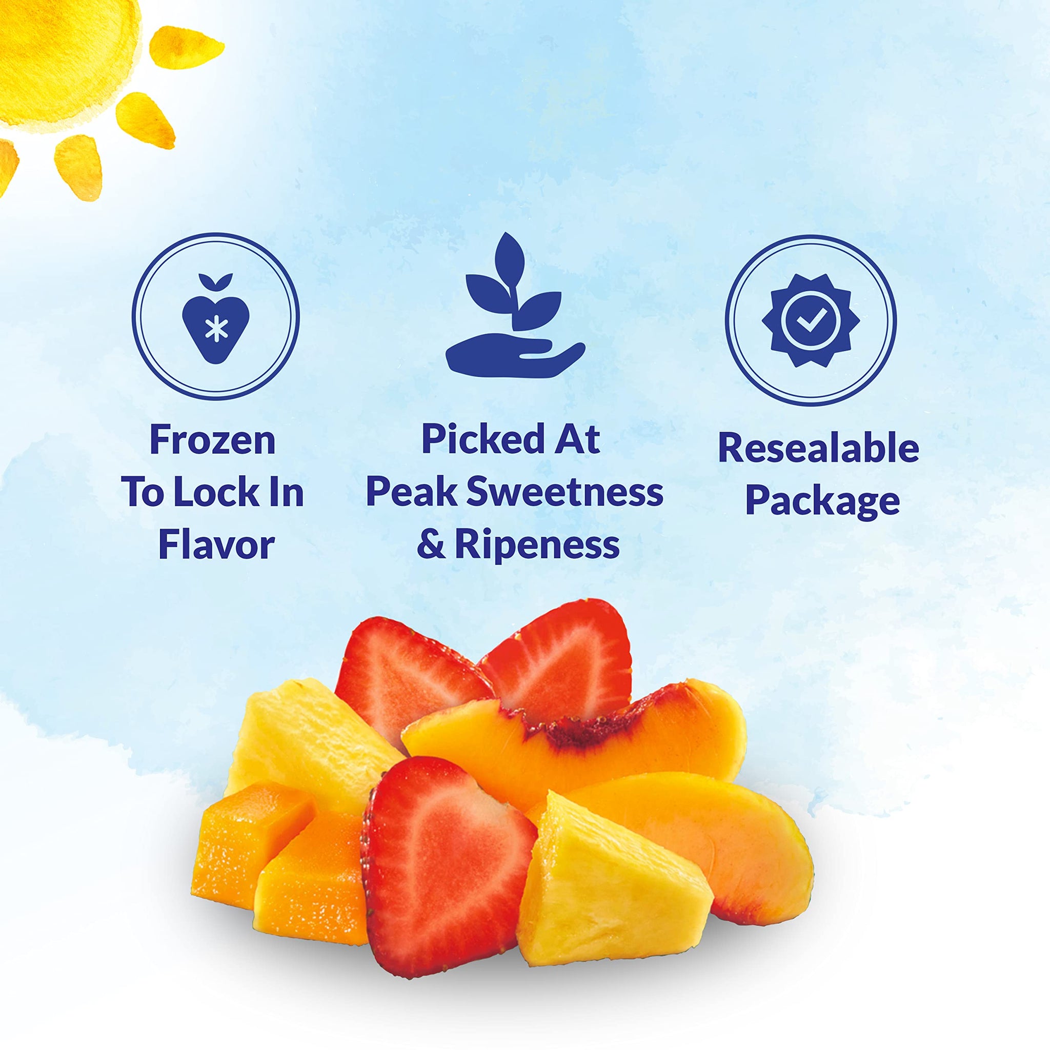 Dole Mixed Fruit, All Natural Mixed Frozen Fruit for Smoothies with Sliced Strawberries, Pineapple Chunks, Mango Chunks and Sliced Peaches, 16 Oz