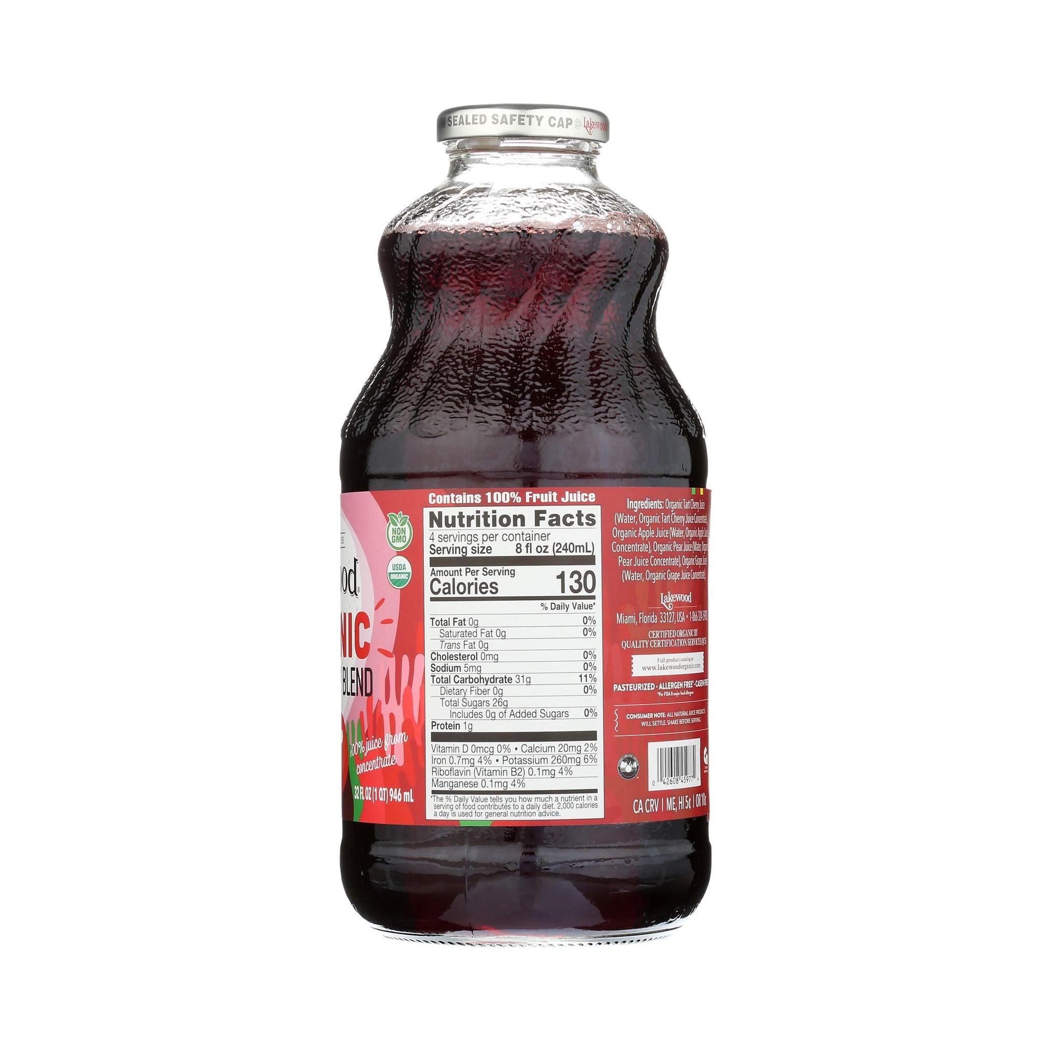 Lakewood Organic Smart Healthy Tart Juice, Cherry, 32 oz