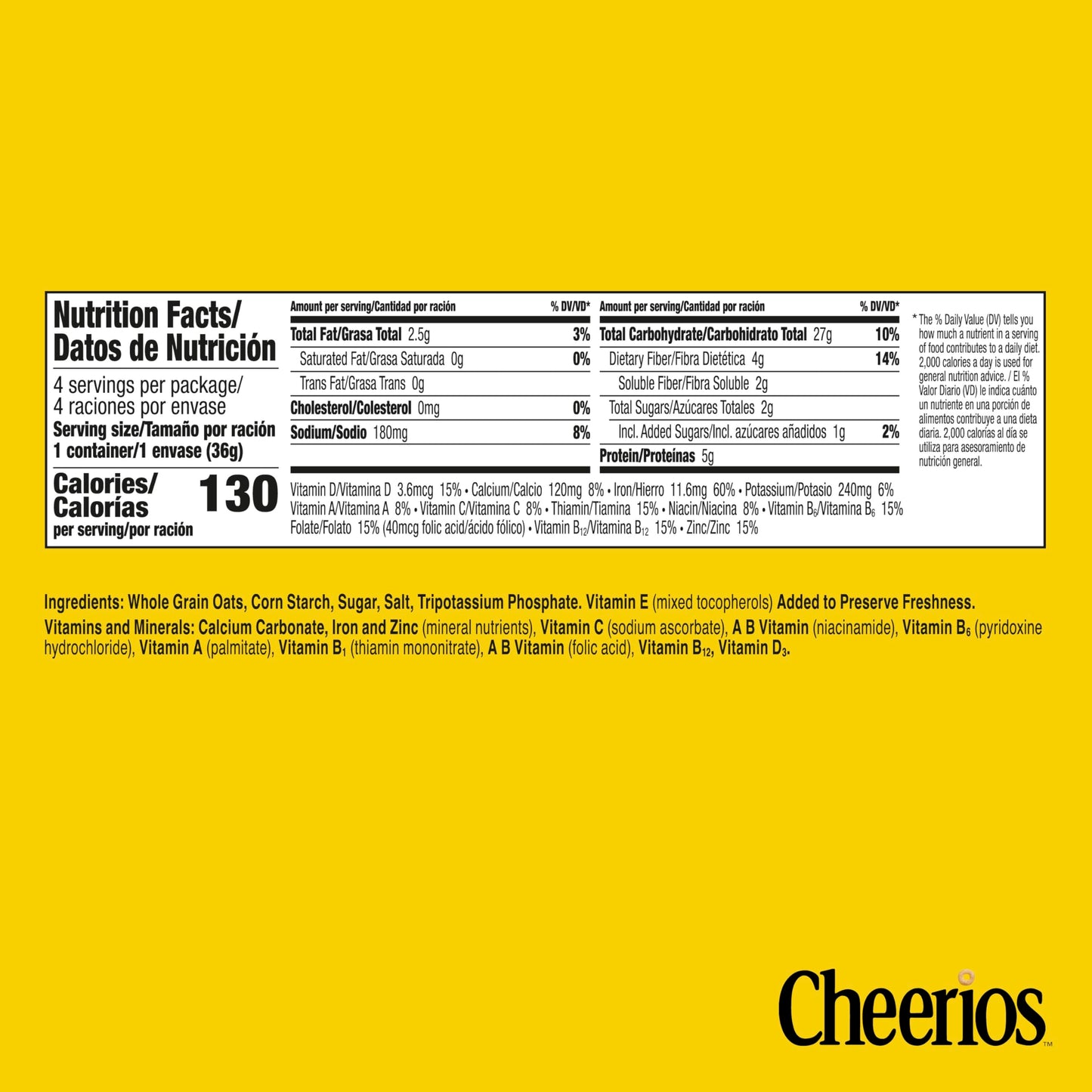 Big G Cereal Original Cheerios Gluten Free Cereal, 4PK CUP 5.2OZ
