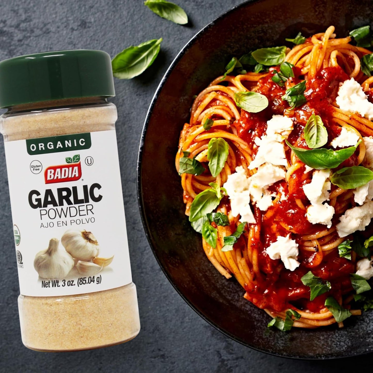 Badia Organic Garlic Powder, 3 oz - Premium Garlic Powder, Freshly Ground & Flavorful