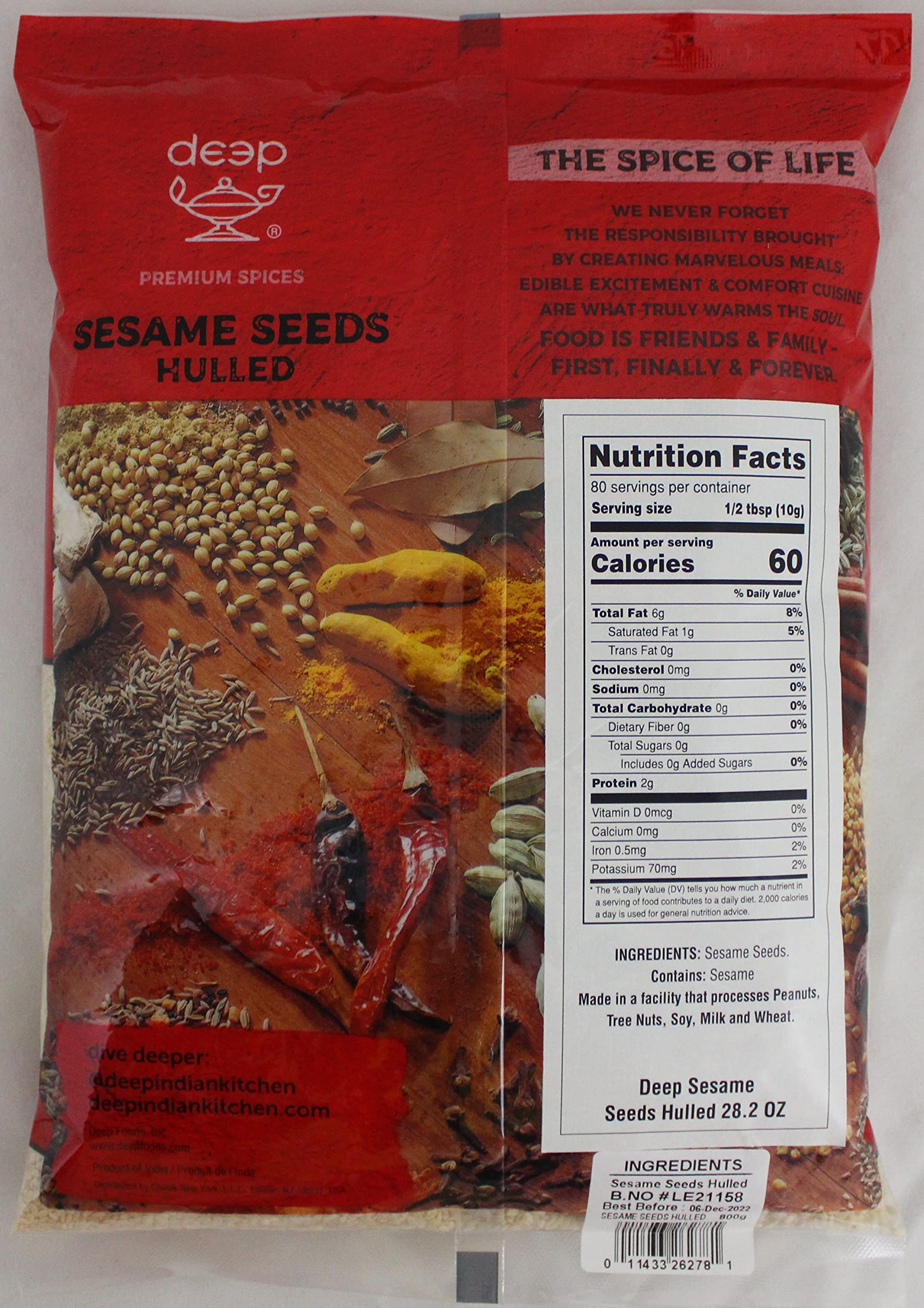 Sesame Seeds Hulled 28.2 Oz