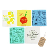 EcoJeannie (10 Pack) Eco-Friendly Reusable German Cleaning Cloth 100% Biodegradable Cellulose Sponge Cloths, Kitchen Cloths, GMO-Free, Reusable - Made