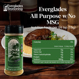 Everglades All Purpose Seasoning - No MSG, Unique Blend of Herbs & Spices - 6 oz