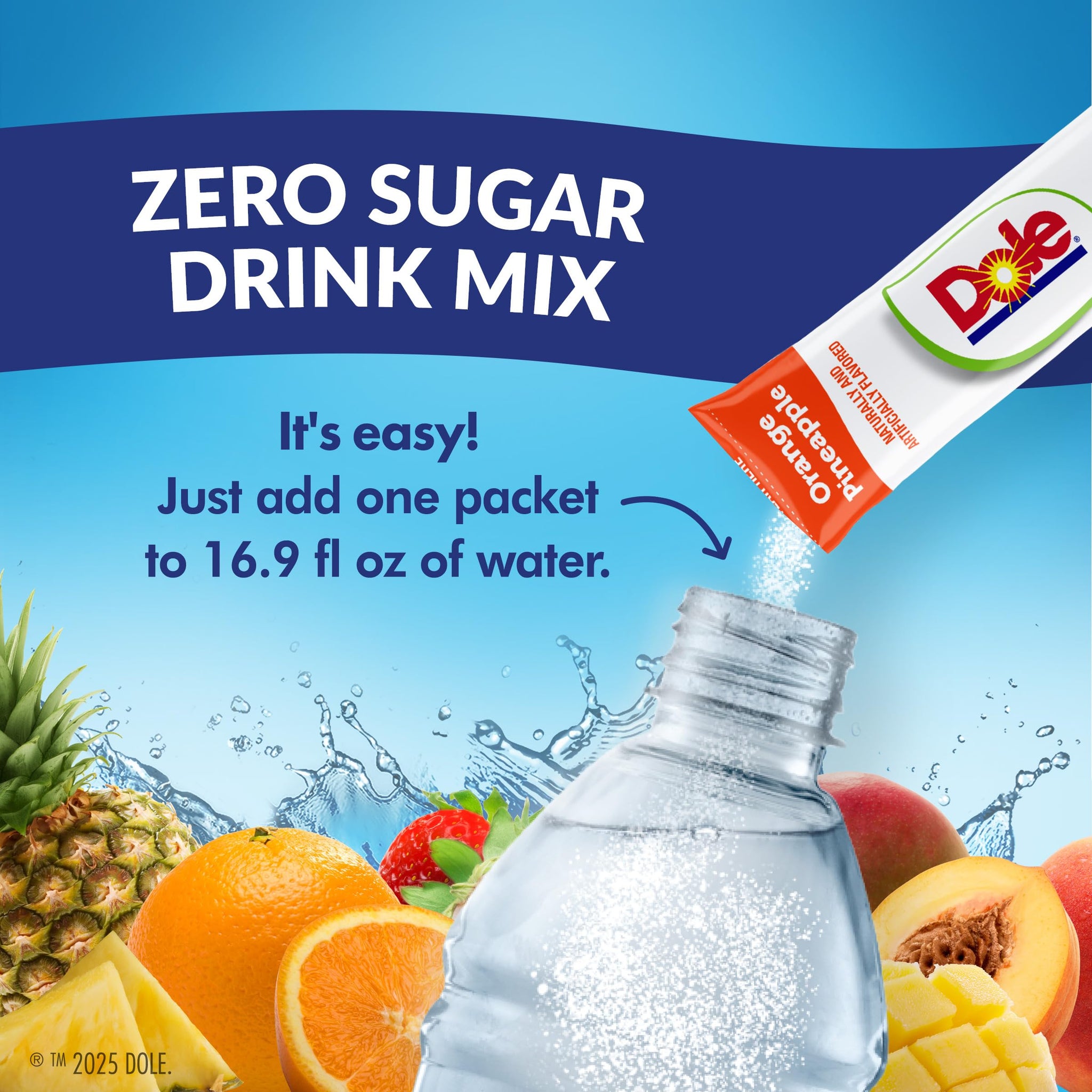 Juicy Mixes Tropical Splash Dole- Powder Drink Mix - Sugar Free & Delicious, Makes 72 Flavored Water Beverages, 72.0 Count