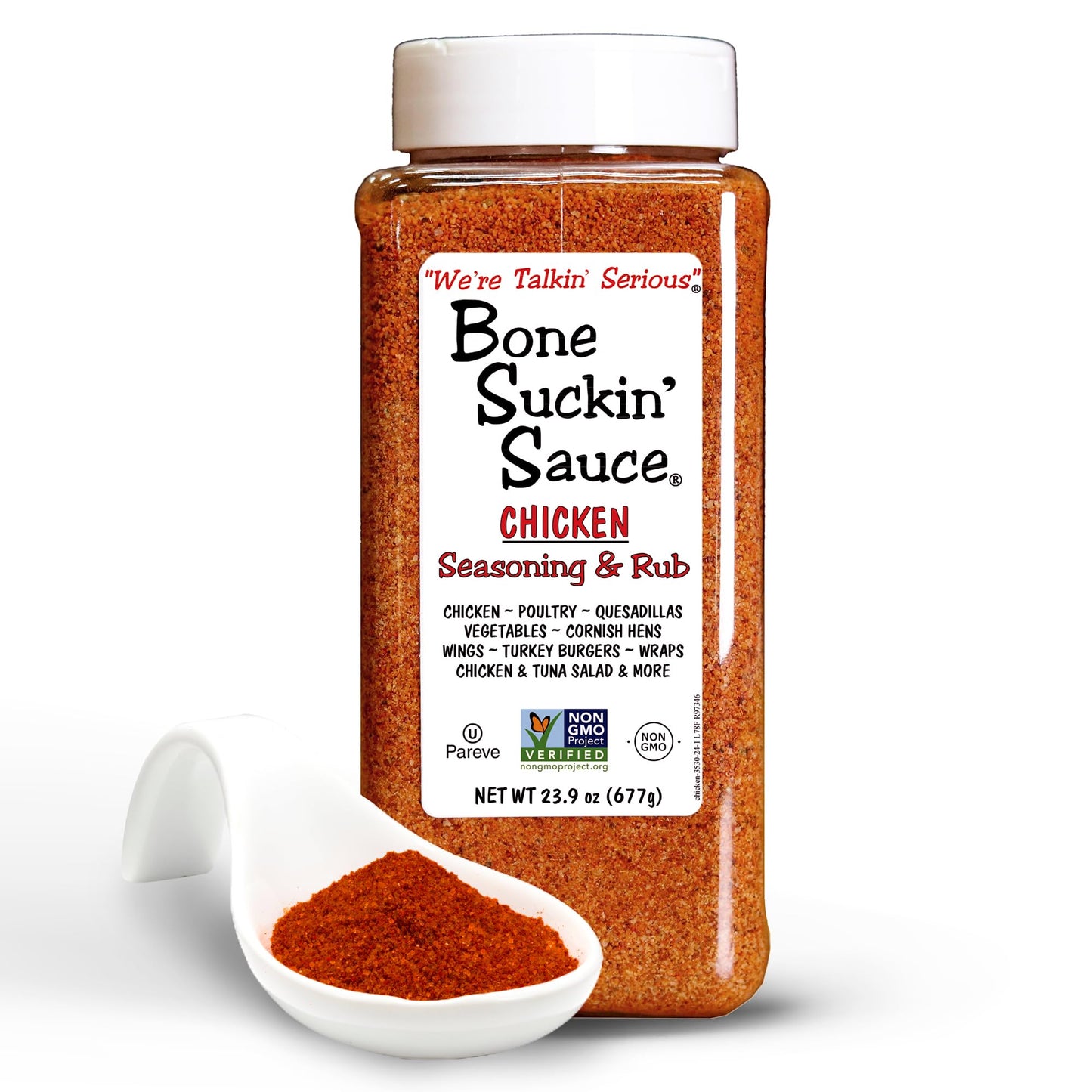 Bone Suckin' Chicken Seasoning & Rub - 23.9oz - with Garlic & Sage - Non-GMO, Gluten-Free, Fat-Free, Kosher, Pareve, No MSG!