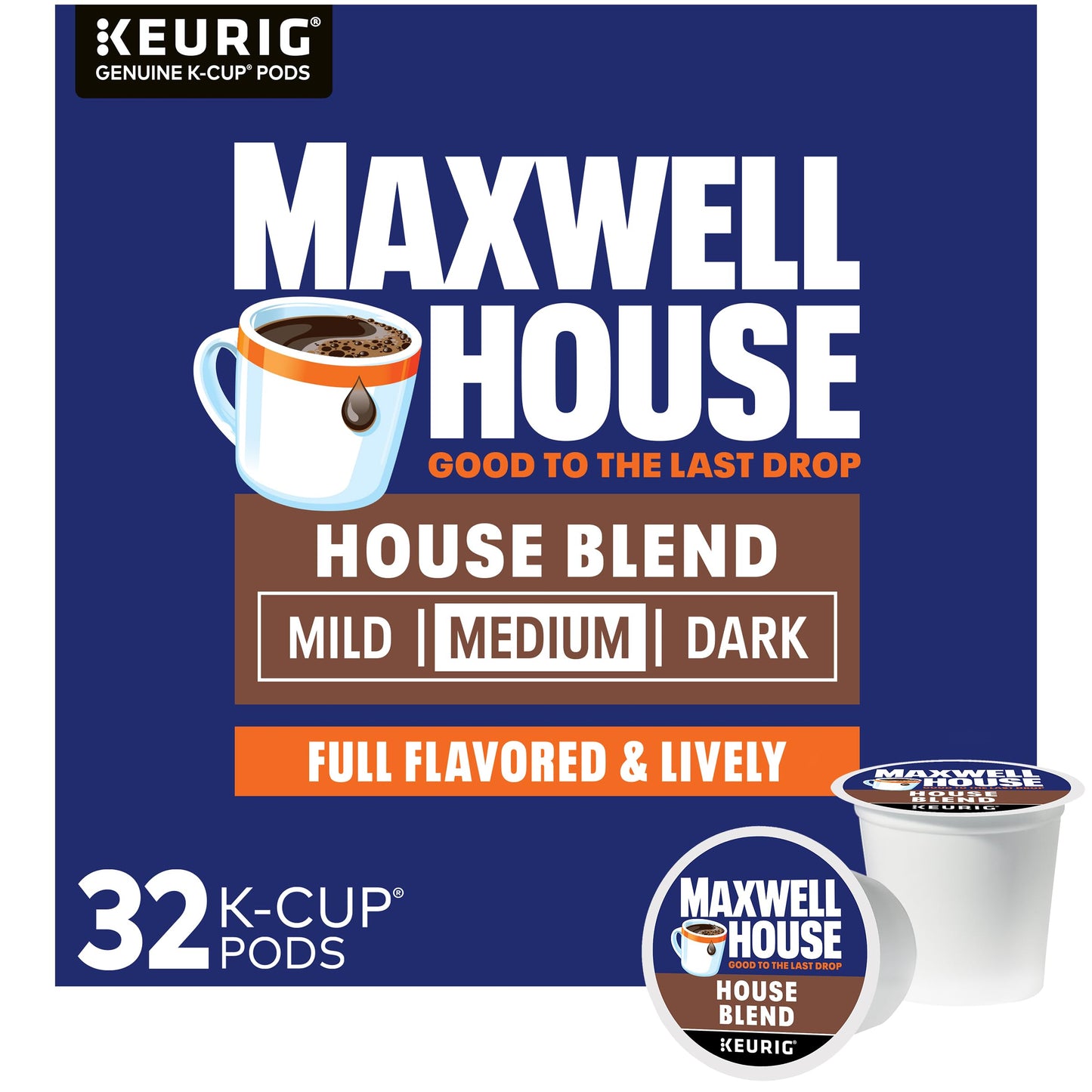 Maxwell House House Blend Medium Roast K-Cup® Coffee Pods (32 ct Box)