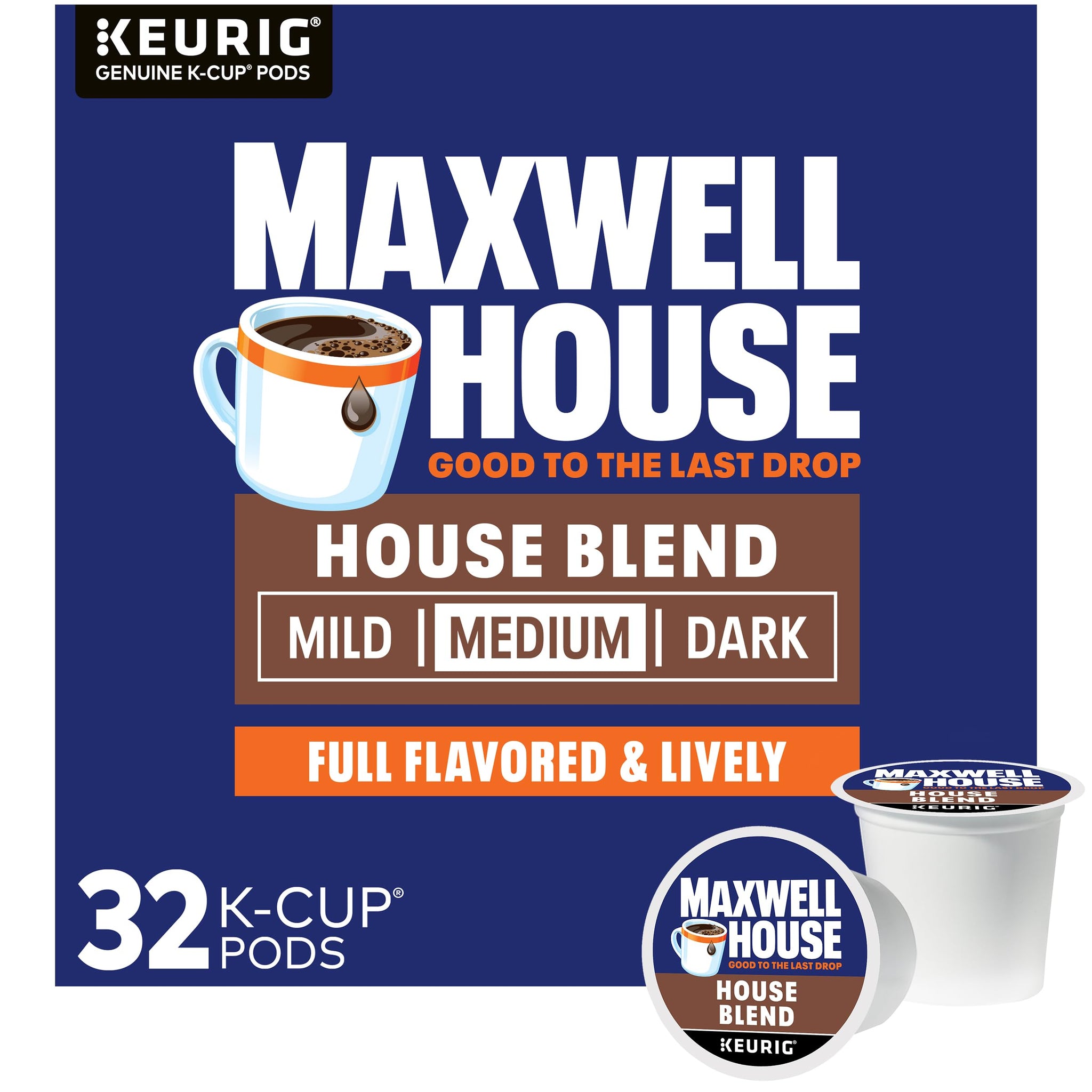 Maxwell House House Blend Medium Roast K-Cup® Coffee Pods (32 ct Box)