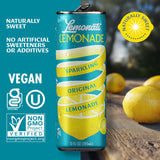 Lemonati Sparkling Lemonade, No Artificial Sweeteners or Flavoring, Gluten-Free, Kosher, Non-GMO, Vegan, 12 Fl Oz Slim Cans, Pack of 24, Lemonade