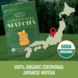 Two Leaves and a Bud Organic Ceremonial Matcha Green Tea, 100% Japanese Matcha powder, 1.5g Pre-Portioned Single-Serve Sticks, Pack of 10