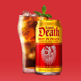 Liquid Death Iced Tea - Rest In Peach (Peach-Flavored Black Tea), Less Sugar*, Boost of Caffeine, B Vitamins, No Artificial Sweeteners, 12 Fl Oz (Pack