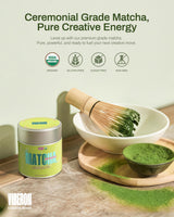 Viberon Organic Ceremonial Matcha Green Tea Powder - Premium Ceremonial Grade, USDA Certified, First Spring Harvest, 100% Pure - Sugar Free, Gluten
