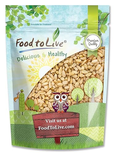 Food to Live - Pine Nuts, 6 Ounces - Whole Raw Pignolias, Unsalted, Kosher. Rich in Vitamin E, Protein. Great for Pesto, Salads, Homemade Desserts.