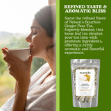 Nelson's Tea Bourbon Ginger Pear - Cut & Sifted Ginger Loose Leaf Tea with Dried Elderflower, Cornflower and Pears (2 oz)