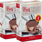 SAVORY CHOICE Beef Demi-Glace Concentrate, 2 Boxes of 2 Packets (37.5g) - Gluten-Free, Demi Glace Concentrate